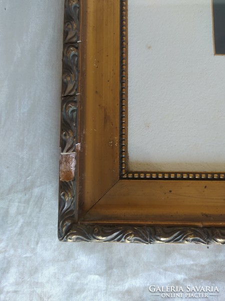 Antique picture frame with photo