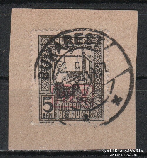 Német megszállás 0136 (Románia) Mi hadiadó bélyeg 5 a kivágáson         7,00 Euró