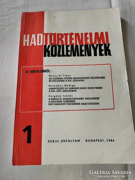 Hadtörténelmi közlemények XXXIII. Évf. 1986 - 1.