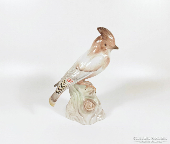 HERENDI, BARNA ÉNEKES MADÁR FIGURA, KÉZZEL FESTETT PORCELÁN FIGURA 20 CM. ! (H019)