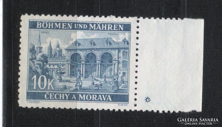 Német megszállás 0145 (Böhmen és Mähren) Mi 60 LW gumi nélkül        2,00 Euró