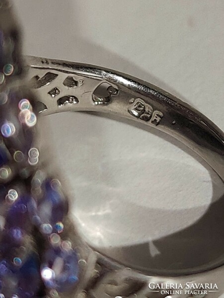 Tanzanit köves 925 ezüst gyűrű, 57 -es méret
