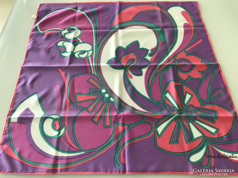 Vintage monique martin scarf with beautiful colors, 67 x 67 cm