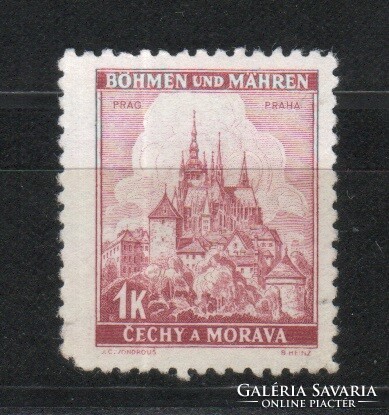 Német megszállás 0160 (Böhmen és Mähren) Mi 28 gumi nélkül        0,30 Euró