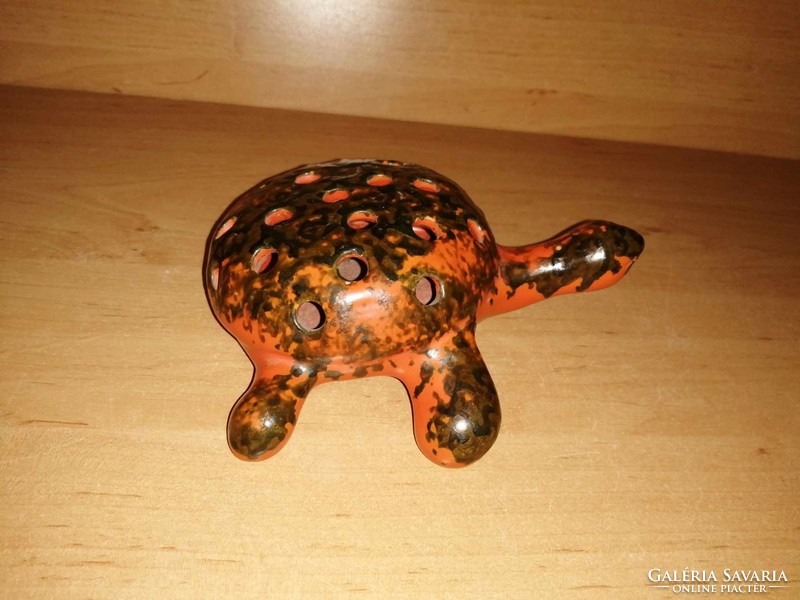 Tófej ceramic ikebana turtle figure - length 16 cm (26/d)