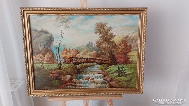 (K) pico László beautiful landscape painting 78x59 cm with frame