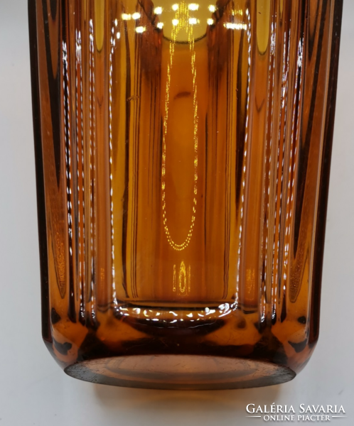 Antique Czech glass amber yellow vase