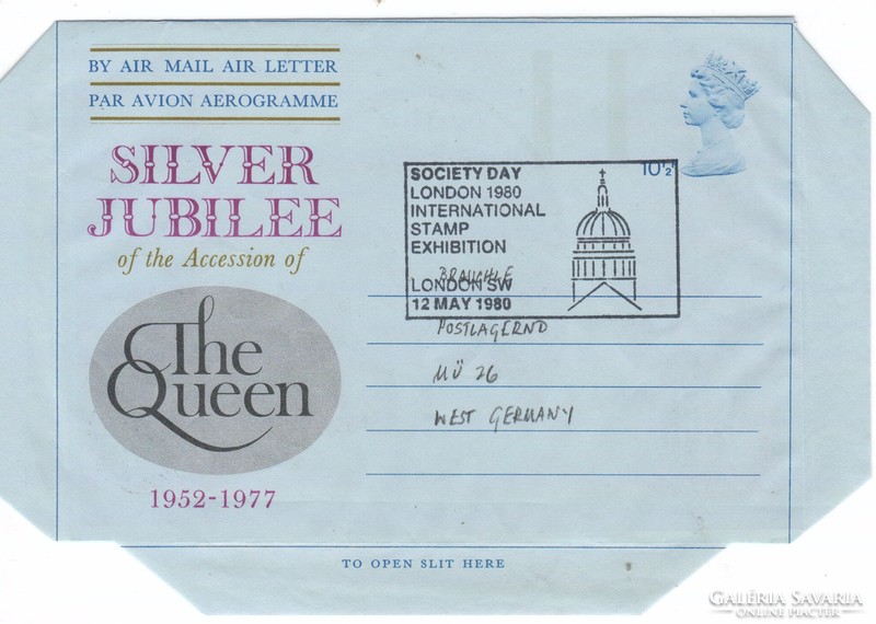 International Stamp Exhibition London 80 0020 silver jubilee aerogram
