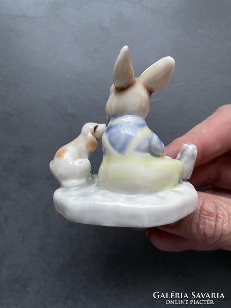 Beatrix potter style bunny porcelain figure