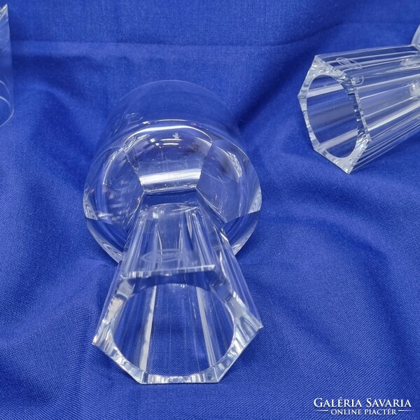 4db ritka jelzett Moser különleges két oldalú, 2 különböző űrmértékű üveg pohár CZ