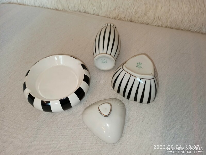 Hölóházi retro striped vase gray candy set
