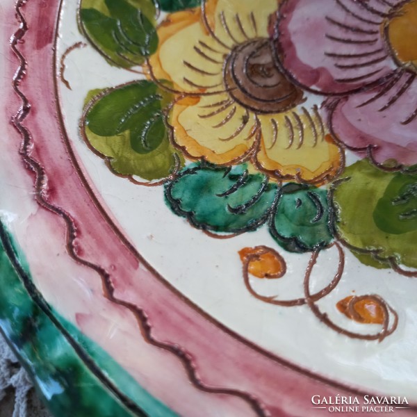 Beautiful glazed ceramic decorative plate