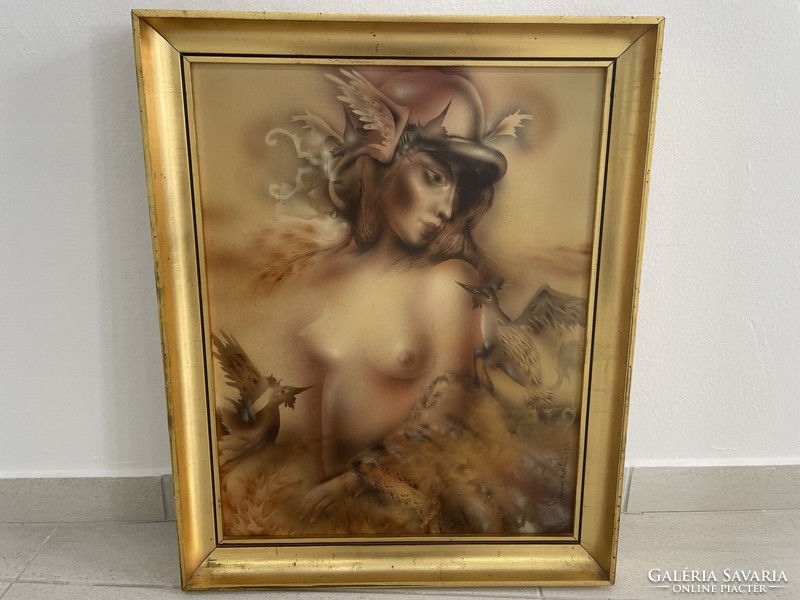 Zoltán Herpai Artemis oil painting picture mythology modern mid century