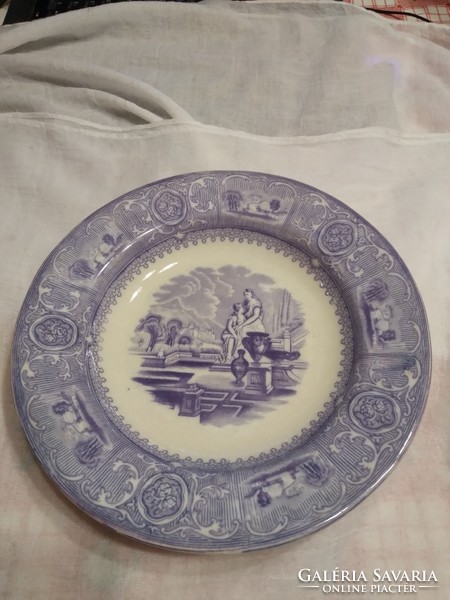 Gustavsberg Swedish earthenware scene deep bowl - purple