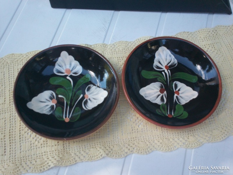 Sárospatak painted wall plates in pairs, 2 wall plates together