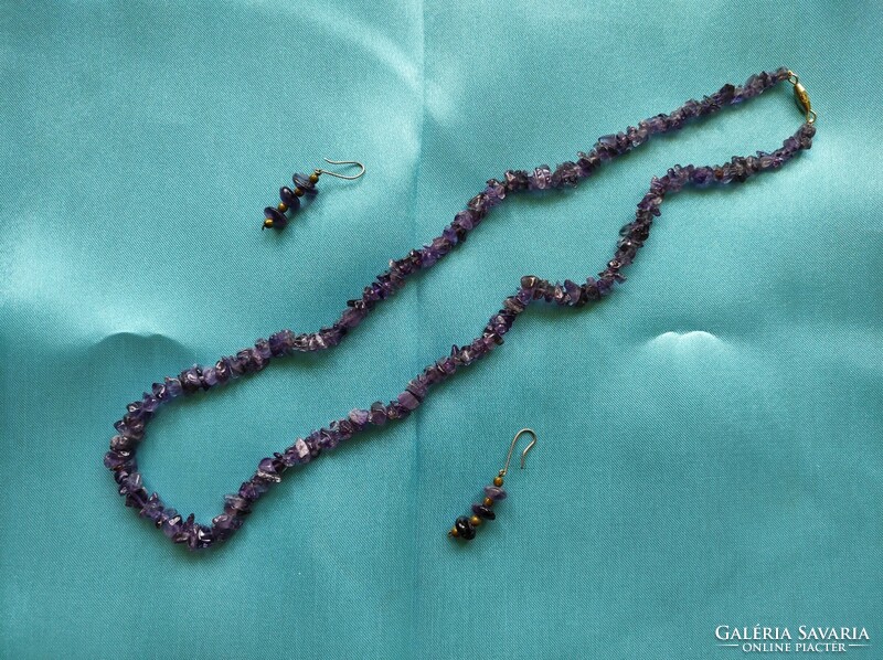 Amethyst necklace and earring set
