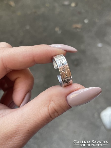 Inda mintás ezüst karika gyűrű