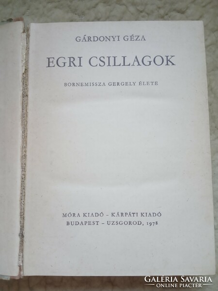 Book: géza gárdonyi: stars of Eger!