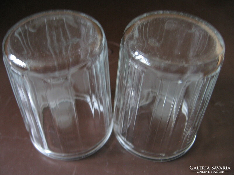 Retro bordás, peremes üveg pohár pár