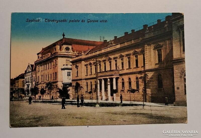 Szolnok Court Palace and Gorove Street postcard