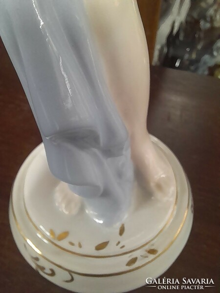 Royal Dux Elly Strobach Törölközős Női Akt Porcelán Figura. 24.5 cm.
