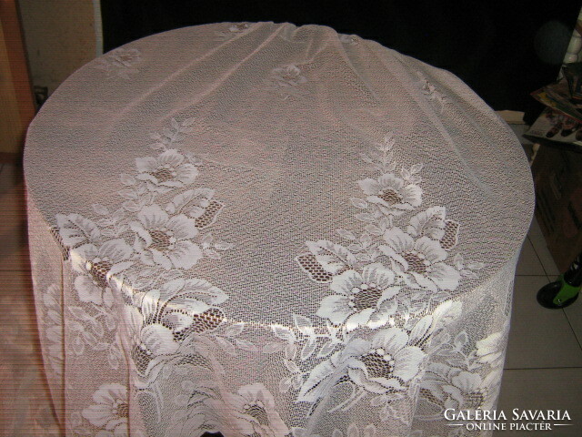 Beautiful white vintage rose curtain