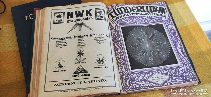 Tündér ujjak - kézimunka újság 1928-as és 1931-es teljes év keményfedeles kötetben