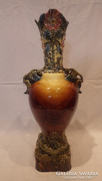Antique porcelain rococo vase with statue