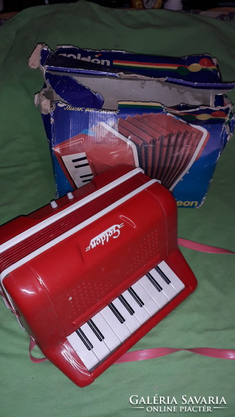 Retro plastic working toy smaller German tango accordion with paper whistle as shown in the pictures