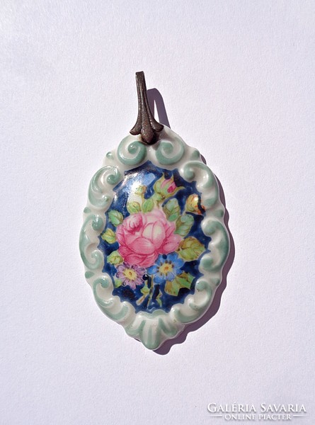 Floral rosenthal marktredwitz porcelain pendant