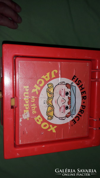 Régi FISHER PRICE - JACK IN THE BOX - mókás működő dobozból előugró hangot adó baba játék