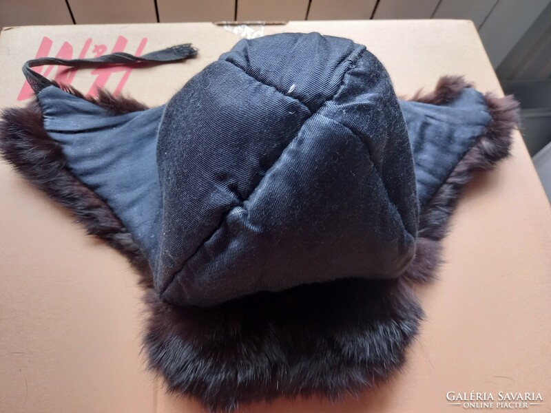 Midcentury/vintage/retro children's clothing: retro fur hat with ears, 60s years