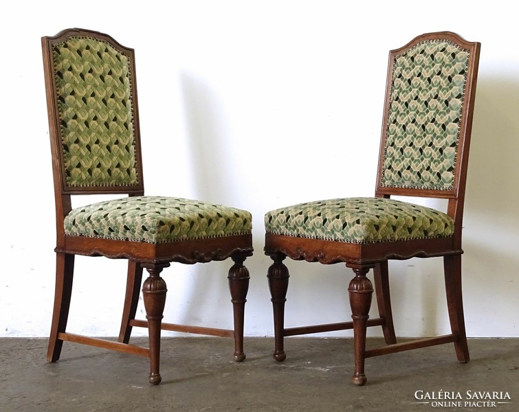 1O121 pair of old upholstered back chairs