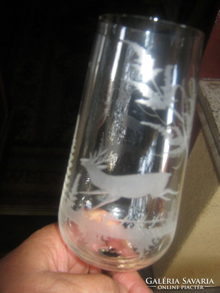 Vadász motívumokkal díszített üvegpohár készlet 6 db Vad állatos üveg pohár
