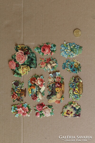 Old paper rose flower collection