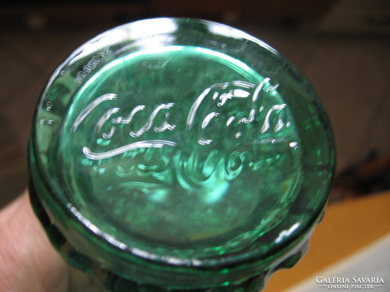 Coca cola green glass with inscription on the base