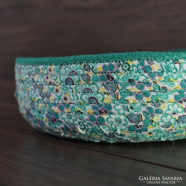 Sewn rope basket - storage bowl (emerald | 1)