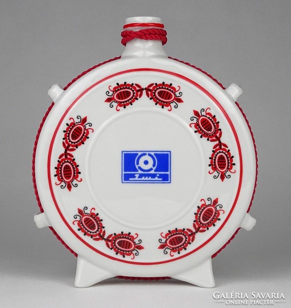 1O083 Régi nagyméretű Hollóházi porcelán kulacs 15 cm