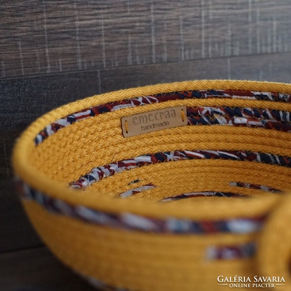 Sewn rope basket - storage bowl (gazania | 4)