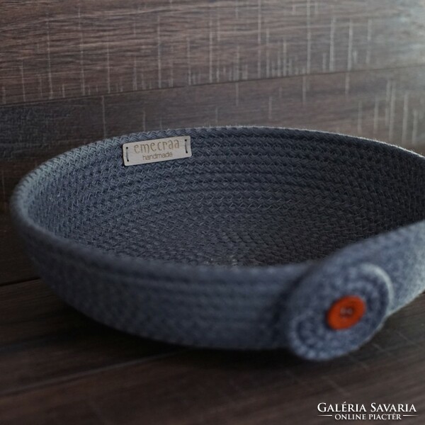 Santolina sewn rope basket - storage bowl