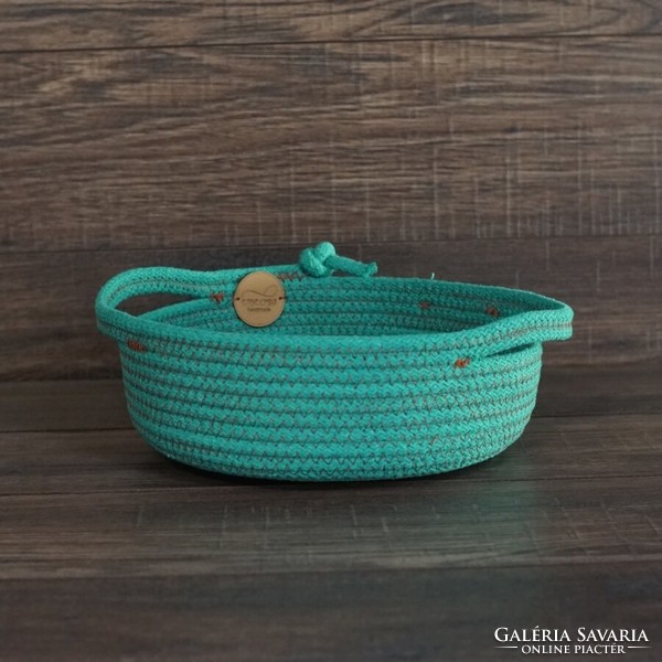 Sewn rope basket - storage bowl (emerald | 2)