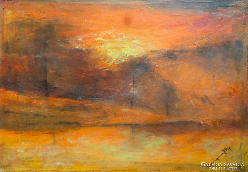 Mednyánszky's signature painting: sunset