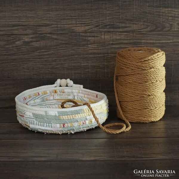 Sewn rope basket - storage bowl (vinca)