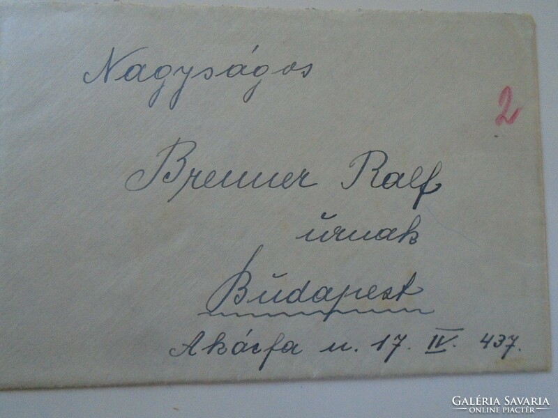 D197962 letter 1932 Budapest - to Mr. (Ralf) Adolf Brenner with content Budapest