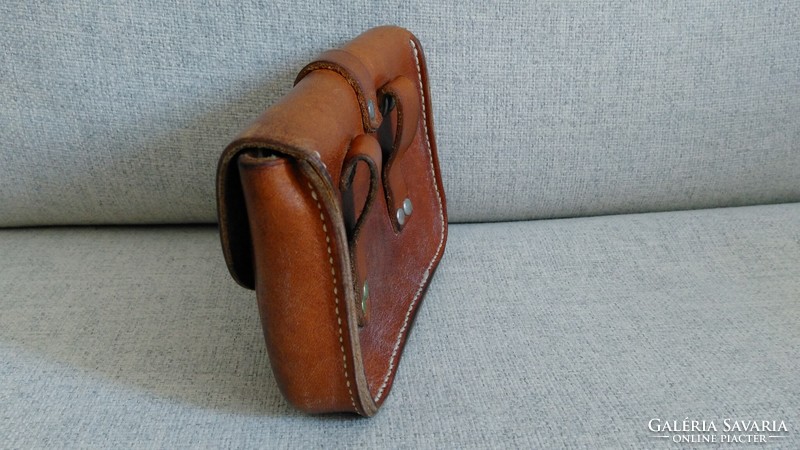 Men's bag, brown cowhide one-piece massive belt bag - can also be a bicycle bag - a timeless piece
