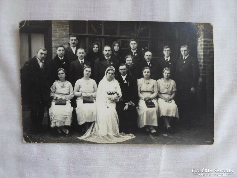 Vintage fotó 8.: régi esküvői fénykép, Kiskunmajsa (1937-1938)