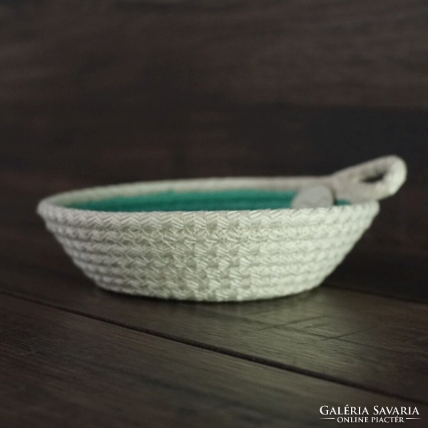 Sewn rope basket - storage bowl (phalaris)