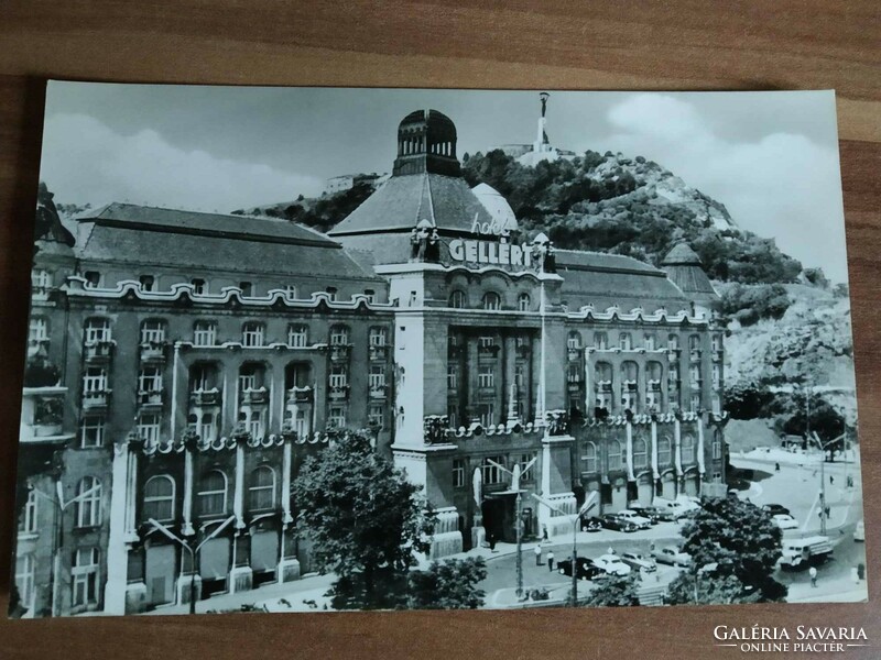 Old postcard, Budapest, Gellért Hostel, postal clerk