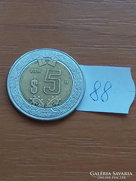 Mexico mexico 5 peso 2016 mo, bimetal 88.