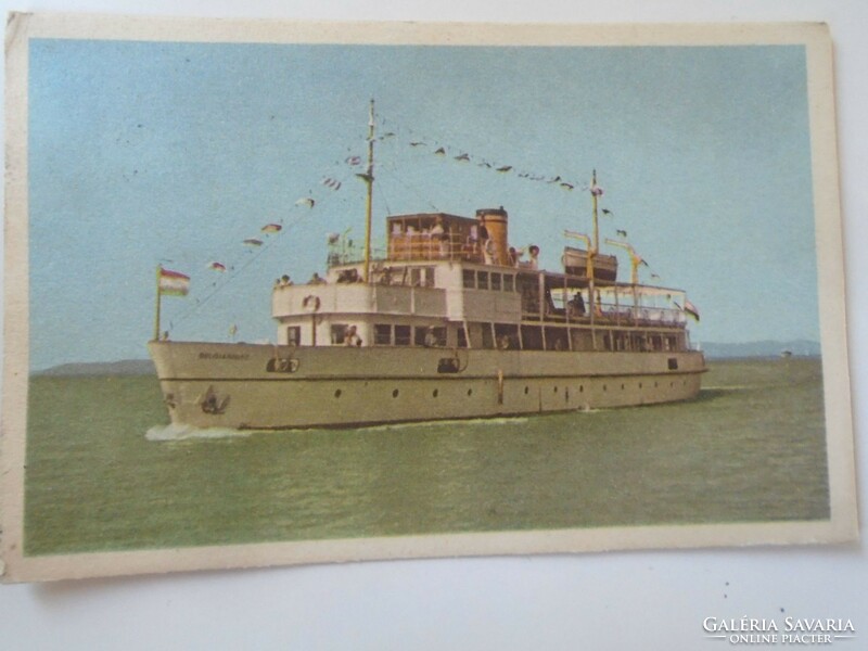 D197999 postcard Balaton Beloiannis cruise ship 1958 Balatonalmádi